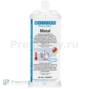 WEICON Easy-Mix Metal (50 мл) Эпоксидный клей затвердевающий 5 минут, серый